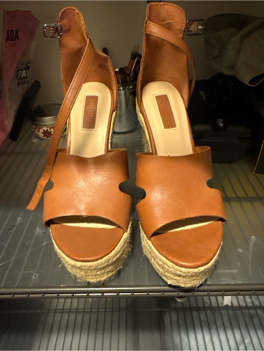 Forever 21 Cognac Wedge Espadrille Sandals